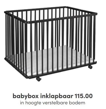 Aanbiedingen Babybox inklapbaar - Huismerk - Baby &amp; Tiener Megastore - Geldig van 01/05/2022 tot 31/05/2022 bij Baby & Tiener Megastore