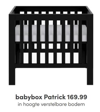Aanbiedingen Babybox patrick - Huismerk - Baby &amp; Tiener Megastore - Geldig van 01/05/2022 tot 31/05/2022 bij Baby & Tiener Megastore