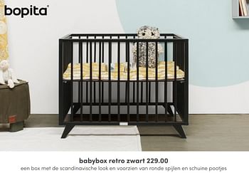 Aanbiedingen Babybox retro zwart - Bopita - Geldig van 01/05/2022 tot 31/05/2022 bij Baby & Tiener Megastore