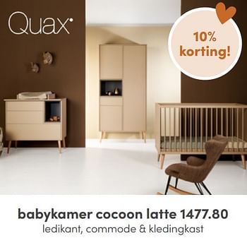 Aanbiedingen Babykamer cocoon latte - Quax - Geldig van 01/05/2022 tot 31/05/2022 bij Baby & Tiener Megastore
