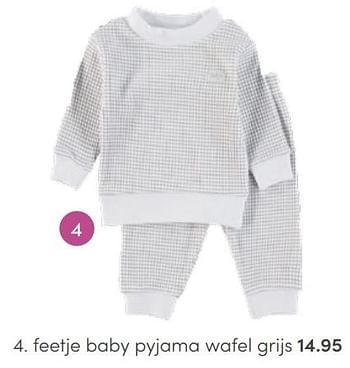 Aanbiedingen Feetje baby pyjama wafel grijs - Feetje - Geldig van 01/05/2022 tot 31/05/2022 bij Baby & Tiener Megastore