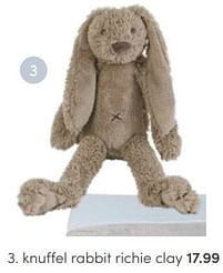 Aanbiedingen Knuffel rabbit richie clay - Happy Horse - Geldig van 01/05/2022 tot 31/05/2022 bij Baby & Tiener Megastore