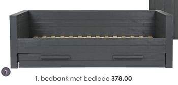 Aanbiedingen Bedbank met bedlade - Woood - Geldig van 01/05/2022 tot 14/05/2022 bij Baby & Tiener Megastore