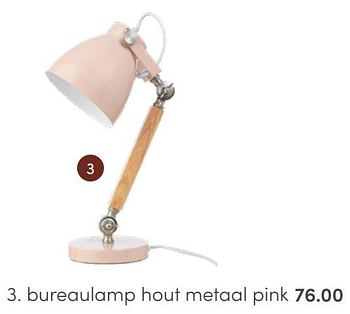 Aanbiedingen Bureaulamp hout metaal pink - Lifetime Kidsrooms - Geldig van 01/05/2022 tot 14/05/2022 bij Baby & Tiener Megastore