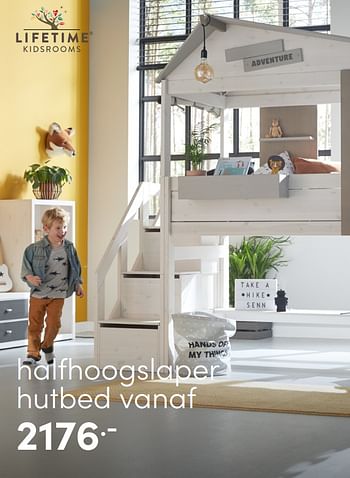Aanbiedingen Halfhoogslaper hutbed - Lifetime Kidsrooms - Geldig van 01/05/2022 tot 14/05/2022 bij Baby & Tiener Megastore