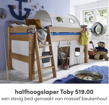 Aanbiedingen Halfhoogslaper toby - Huismerk - Baby &amp; Tiener Megastore - Geldig van 01/05/2022 tot 14/05/2022 bij Baby & Tiener Megastore