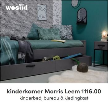 Aanbiedingen Kinderkamer morris leem - Woood - Geldig van 01/05/2022 tot 14/05/2022 bij Baby & Tiener Megastore
