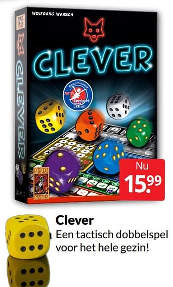 Aanbiedingen Clever - 999games - Geldig van 07/05/2022 tot 15/05/2022 bij Boekenvoordeel