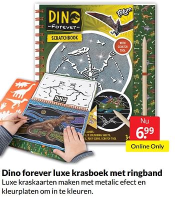 Aanbiedingen Dino forever luxe krasboek met ringband - Totum - Geldig van 07/05/2022 tot 15/05/2022 bij Boekenvoordeel