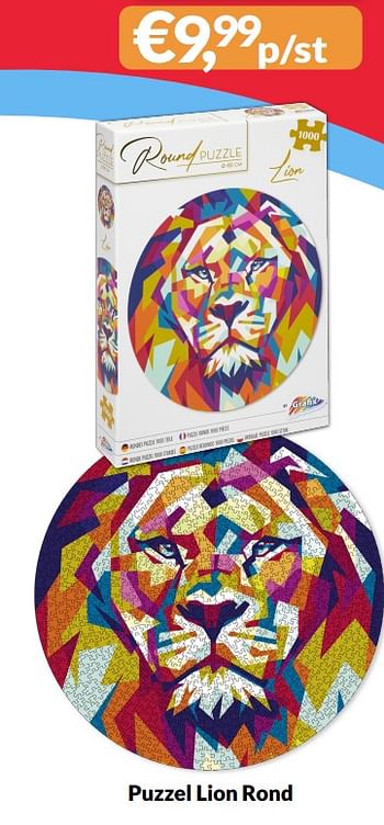 Aanbiedingen Puzzel lion rond - Grafix - Geldig van 07/05/2022 tot 15/05/2022 bij Boekenvoordeel
