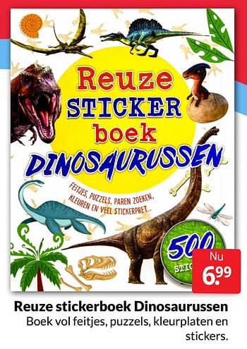 Aanbiedingen Reuze stickerboek dinosaurussen - Huismerk - Boekenvoordeel - Geldig van 07/05/2022 tot 15/05/2022 bij Boekenvoordeel