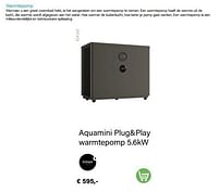 Aanbiedingen Aquamini plug+play warmtepomp - Aquamini - Geldig van 03/05/2022 tot 31/08/2022 bij Multi Bazar
