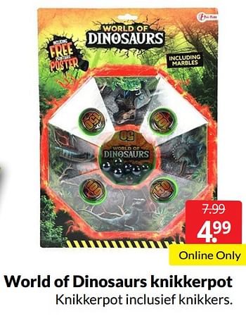 Aanbiedingen World of dinosaurs knikkerpot - Toi Toys - Geldig van 07/05/2022 tot 15/05/2022 bij Boekenvoordeel