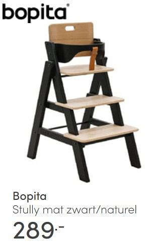 Aanbiedingen Bopita stully mat zwart-naturel - Bopita - Geldig van 08/05/2022 tot 14/05/2022 bij Baby & Tiener Megastore