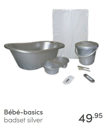 Aanbiedingen Bébé-basics badset silver - BÃ©bÃ© Basics - Geldig van 08/05/2022 tot 14/05/2022 bij Baby & Tiener Megastore
