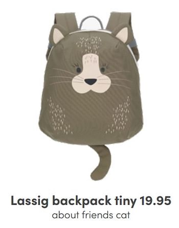 Aanbiedingen Lassig backpack tiny about friends cat - Lassig - Geldig van 08/05/2022 tot 14/05/2022 bij Baby & Tiener Megastore