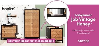 Aanbiedingen Babykamer job vintage honey - Bopita - Geldig van 08/05/2022 tot 14/05/2022 bij Baby & Tiener Megastore