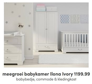 Aanbiedingen Meegroei babykamer ilona ivory - Huismerk - Baby &amp; Tiener Megastore - Geldig van 08/05/2022 tot 14/05/2022 bij Baby & Tiener Megastore