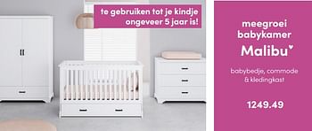 Aanbiedingen Meegroei babykamer malibu - Huismerk - Baby &amp; Tiener Megastore - Geldig van 08/05/2022 tot 14/05/2022 bij Baby & Tiener Megastore