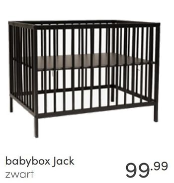 Aanbiedingen Babybox jack zwart - Huismerk - Baby &amp; Tiener Megastore - Geldig van 08/05/2022 tot 14/05/2022 bij Baby & Tiener Megastore