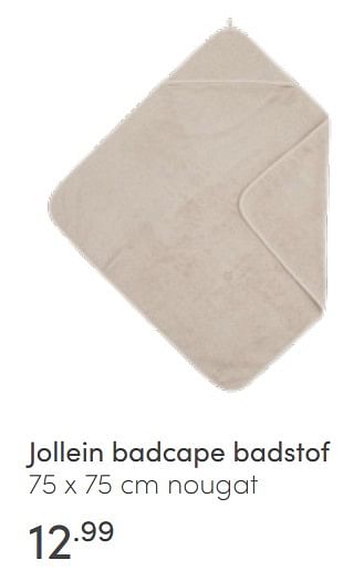 Aanbiedingen Jollein badcape badstof - Jollein - Geldig van 08/05/2022 tot 14/05/2022 bij Baby & Tiener Megastore