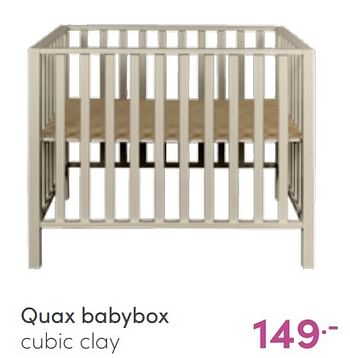 Aanbiedingen Quax babybox cubic clay - Quax - Geldig van 08/05/2022 tot 14/05/2022 bij Baby & Tiener Megastore
