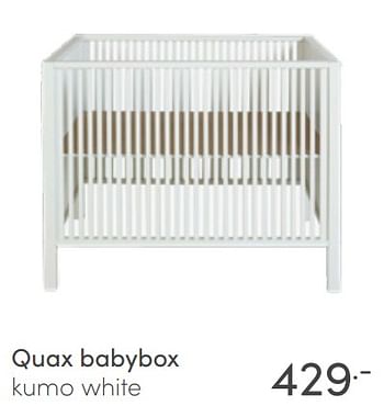 Aanbiedingen Quax babybox kumo white - Quax - Geldig van 08/05/2022 tot 14/05/2022 bij Baby & Tiener Megastore