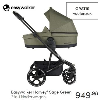 Aanbiedingen Easywalker harvey3 sage green 2 in 1 kinderwagen - Easywalker - Geldig van 08/05/2022 tot 14/05/2022 bij Baby & Tiener Megastore