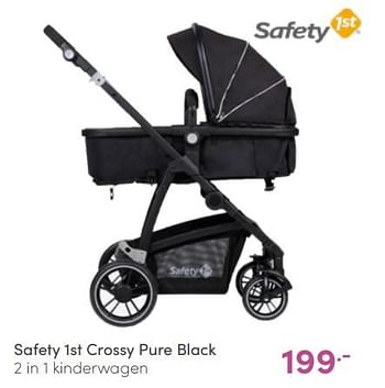 Aanbiedingen Safety 1st crossy pure black 2 in 1 kinderwagen - Safety 1st - Geldig van 08/05/2022 tot 14/05/2022 bij Baby & Tiener Megastore