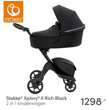 Aanbiedingen Stokke xplory x rich black 2 in 1 kinderwagen - Stokke - Geldig van 08/05/2022 tot 14/05/2022 bij Baby & Tiener Megastore