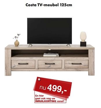 Aanbiedingen Costa tv-meubel - Huismerk - Woon Square - Geldig van 09/05/2022 tot 14/05/2022 bij Woon Square