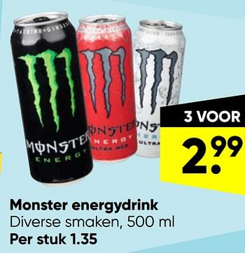 Aanbiedingen Monster energydrink - Monster - Geldig van 09/05/2022 tot 22/05/2022 bij Big Bazar