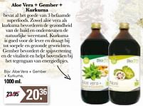 Aanbiedingen Aloe vera + gember + kurkuma - Biotona - Geldig van 11/05/2022 tot 28/05/2022 bij De Online Drogist