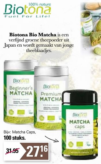 Aanbiedingen Biotona bio matcha - Biotona - Geldig van 11/05/2022 tot 28/05/2022 bij De Online Drogist