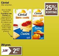 Aanbiedingen Crackers van céréal - Céreal - Geldig van 11/05/2022 tot 28/05/2022 bij De Online Drogist