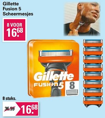 Aanbiedingen Gillette fusion 5 scheermesjes - Gillette - Geldig van 11/05/2022 tot 28/05/2022 bij De Online Drogist