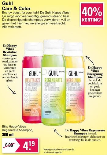 Aanbiedingen Happy vibes regenerate shampoo - Guhl - Geldig van 11/05/2022 tot 28/05/2022 bij De Online Drogist