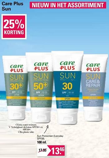 Aanbiedingen Sun protection everyday spf50 - Care Plus - Geldig van 11/05/2022 tot 28/05/2022 bij De Online Drogist