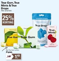 Aanbiedingen True gum lemon - Huismerk - De Online Drogist - Geldig van 11/05/2022 tot 28/05/2022 bij De Online Drogist