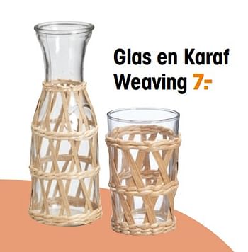 Aanbiedingen Glas en karaf weaving - Huismerk - Kwantum - Geldig van 13/05/2022 tot 31/10/2022 bij Kwantum