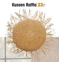 Aanbiedingen Kussen raffia - Huismerk - Kwantum - Geldig van 13/05/2022 tot 31/10/2022 bij Kwantum