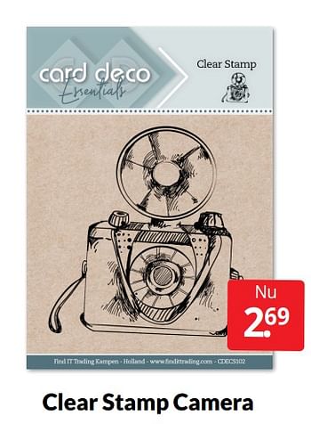 Aanbiedingen Clear stamp camera - Card Deco Essentials - Geldig van 14/05/2022 tot 22/05/2022 bij Boekenvoordeel