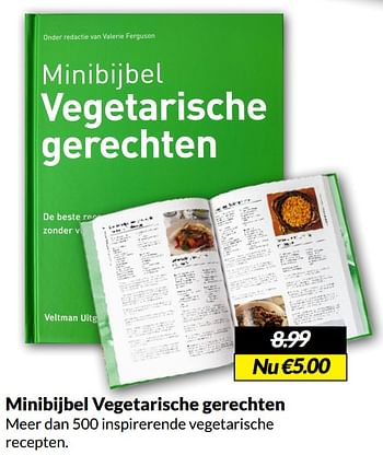 Aanbiedingen Minibijbel vegetarische gerechten - Huismerk - Boekenvoordeel - Geldig van 14/05/2022 tot 22/05/2022 bij Boekenvoordeel