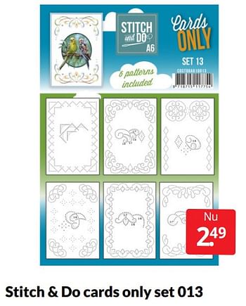 Aanbiedingen Stitch + do cards only set 013 - Huismerk - Boekenvoordeel - Geldig van 14/05/2022 tot 22/05/2022 bij Boekenvoordeel