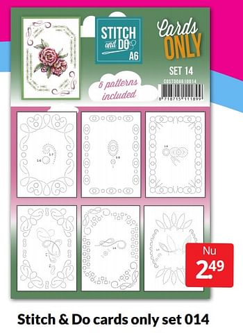 Aanbiedingen Stitch + do cards only set 014 - Huismerk - Boekenvoordeel - Geldig van 14/05/2022 tot 22/05/2022 bij Boekenvoordeel