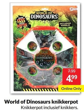 Aanbiedingen World of dinosaurs knikkerpot - Toi Toys - Geldig van 14/05/2022 tot 22/05/2022 bij Boekenvoordeel