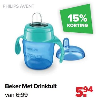 Aanbiedingen Beker met drinktuit - Philips - Geldig van 16/05/2022 tot 11/06/2022 bij Baby-Dump