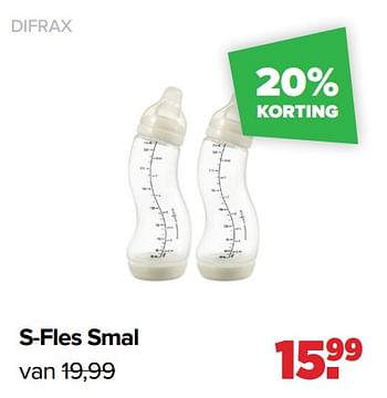 Aanbiedingen S-fles smal - Difrax - Geldig van 16/05/2022 tot 11/06/2022 bij Baby-Dump