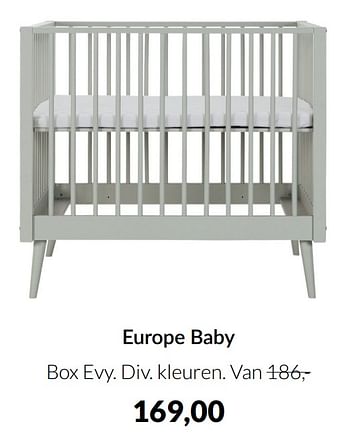 Aanbiedingen Europe baby box evy - Europe baby - Geldig van 17/05/2022 tot 13/06/2022 bij Babypark