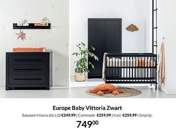 Aanbiedingen Europe baby vittoria zwart - Europe baby - Geldig van 17/05/2022 tot 13/06/2022 bij Babypark